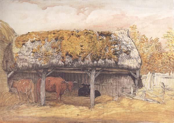 Samuel Palmer A Cow-Lodge with a Mossy Roof Norge oil painting art